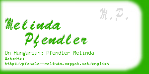 melinda pfendler business card